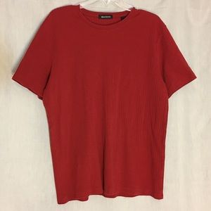 Brandini Maroon Red Short Sleeve Knit Top Size XL